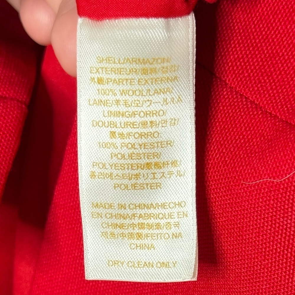 Kate Spade New York Red Wool Button Front Pencil Skirt | Size 10 - Picture 7 of 12